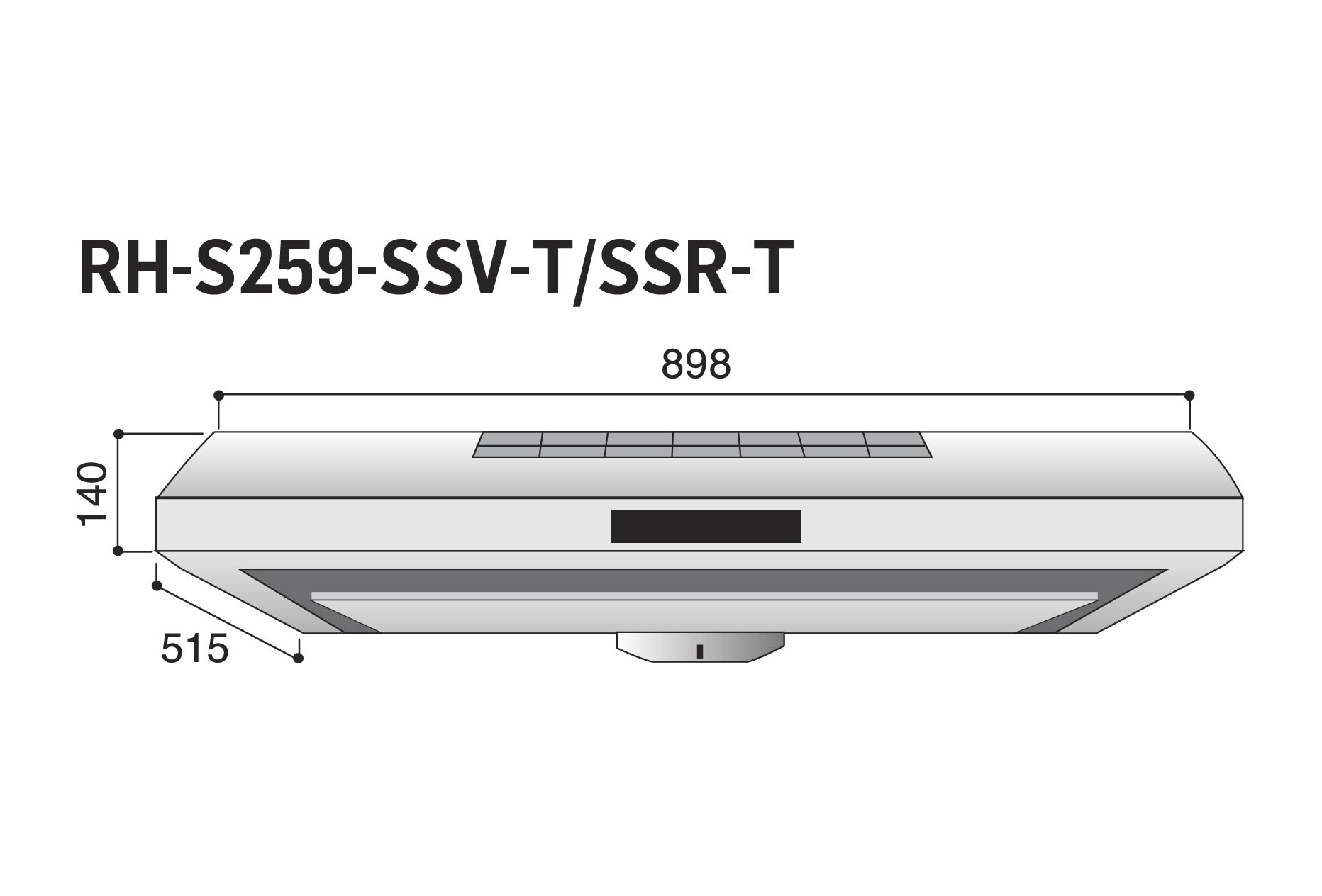 RH-S259-SSR-T | 90cm Slim Range Hood | Rinnai Malaysia