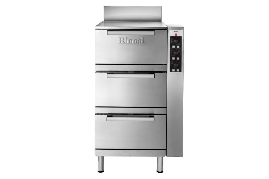 RinnaiRRA1563tierautomaticgasricecookerfrontview Rinnai