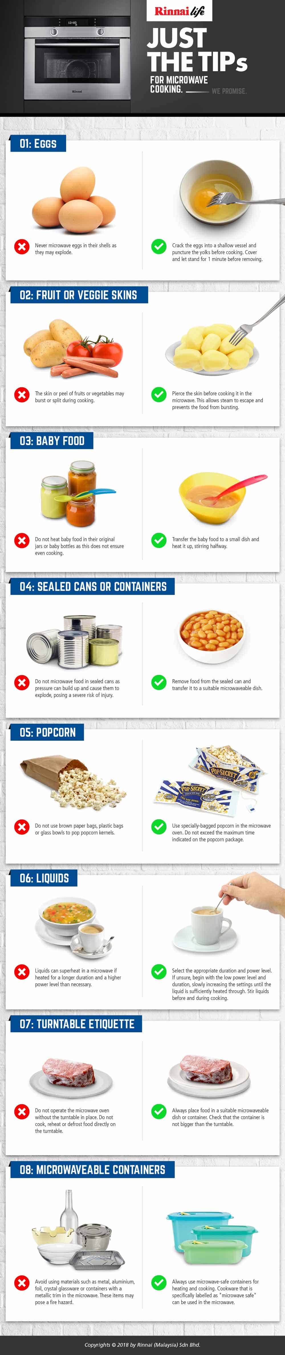 Rinnai Malaysia | Microwave Tips (Infographic) | Rinnai Malaysia