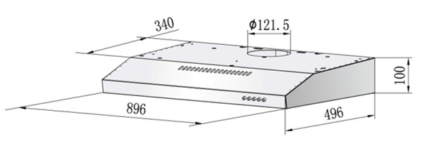 RH-S95A-SSVR | 90cm Slim Range Hood | Rinnai Malaysia